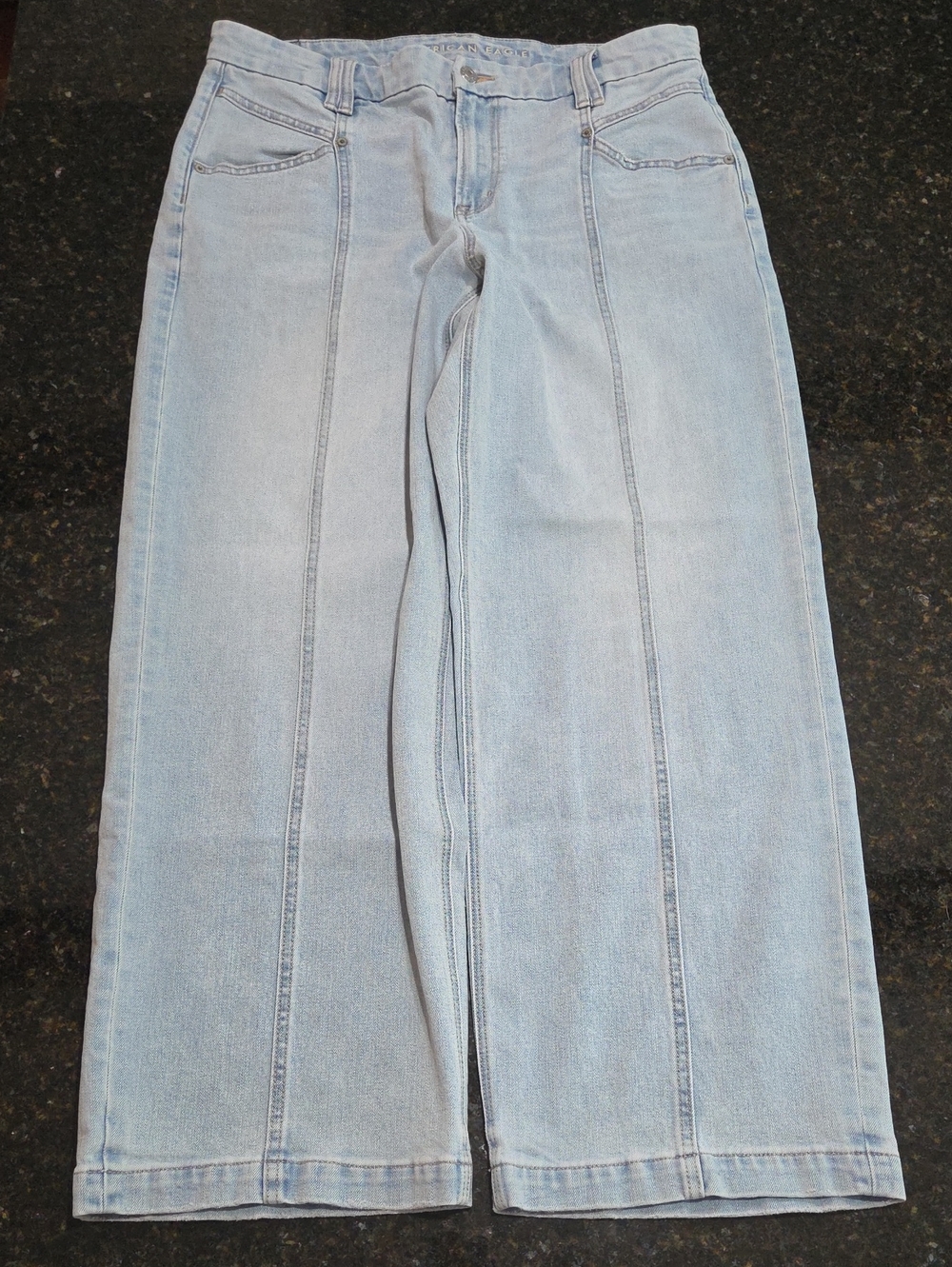 American Eagle Outfitters Light Wash Wide-Leg Jeans